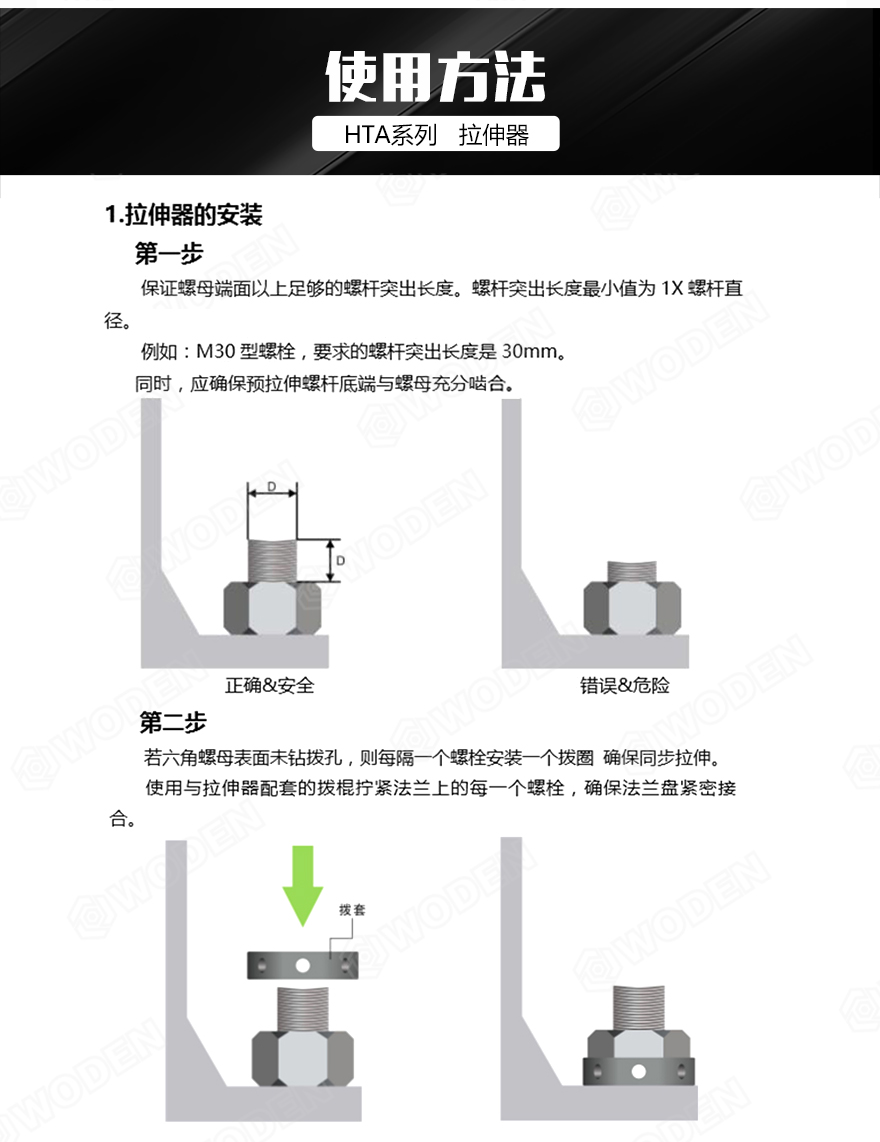 HTA液壓螺栓拉伸器使用步驟